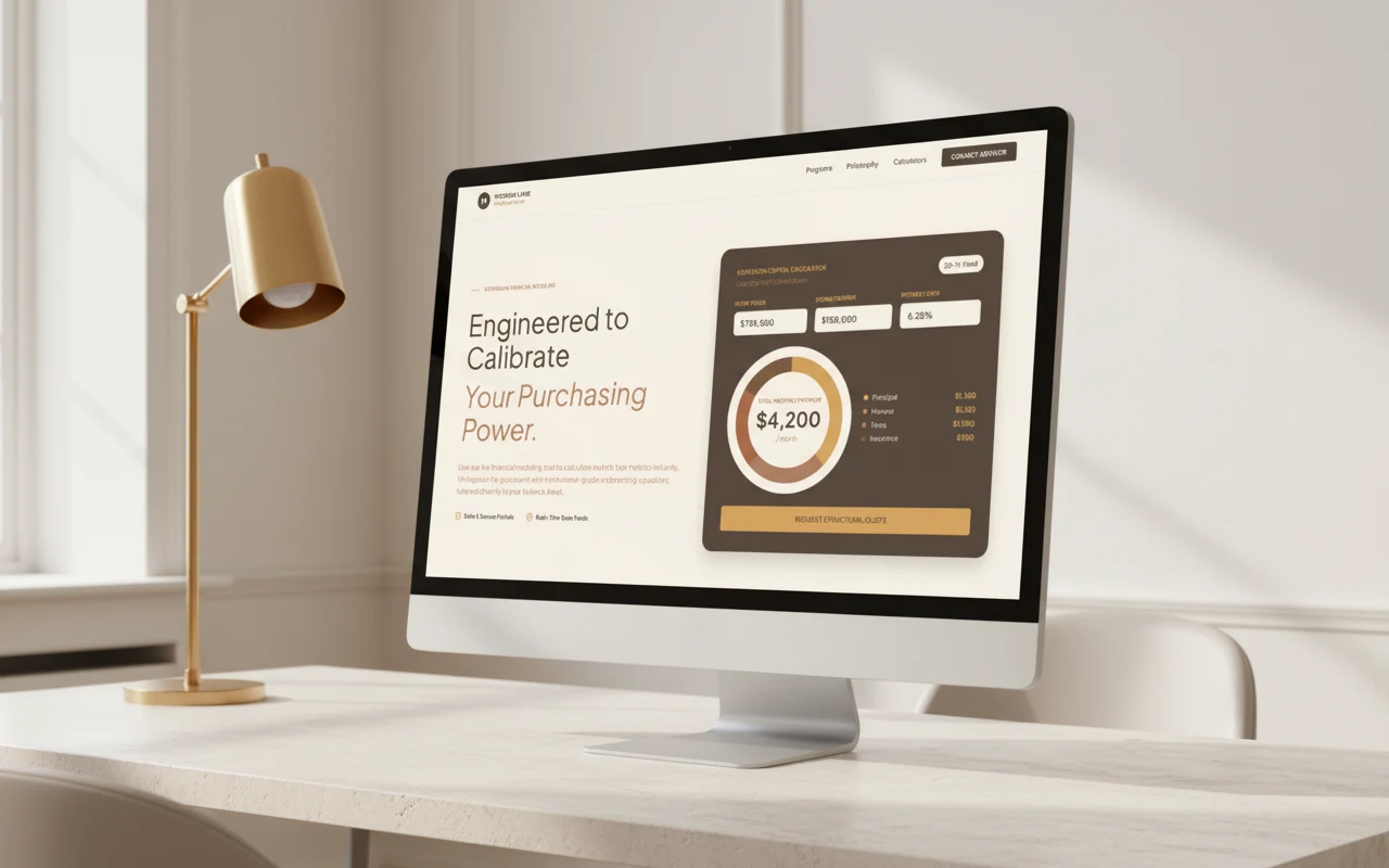 Ledger loan officer website template preview with sample content