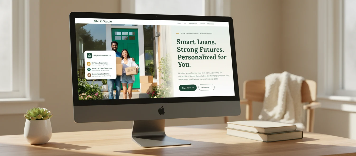 Neighbor loan officer website template preview with sample content